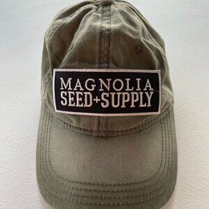 Magnolia Seed & Supply Strapback Hat One Size Faded Green Outdoor Ball Cap HGTV